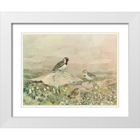 Gathering White Modern Wood Framed Art Print with Double Matting by Sutton, George