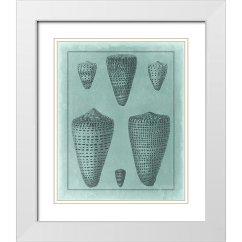 Spa Shell Collection I White Modern Wood Framed Art Print with Double Matting by Vision Studio