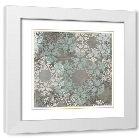 Rosette Profusion I White Modern Wood Framed Art Print with Double Matting by Goldberger, Jennifer