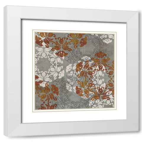 Rosette Profusion IV White Modern Wood Framed Art Print with Double Matting by Goldberger, Jennifer