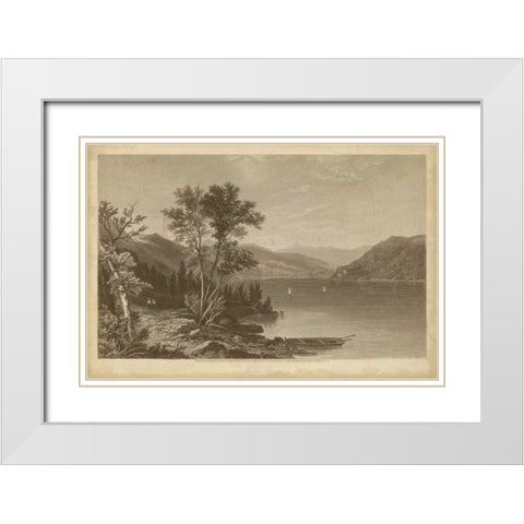 Lake George White Modern Wood Framed Art Print with Double Matting by R. Hinshelwood