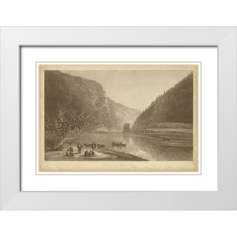 Delaware Water Gap White Modern Wood Framed Art Print with Double Matting by R. Hinshelwood
