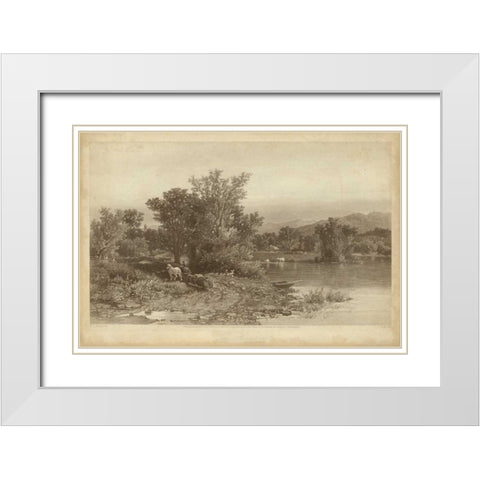 The Housatonic White Modern Wood Framed Art Print with Double Matting by R. Hinshelwood