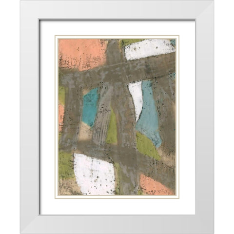 Bold Pastels II White Modern Wood Framed Art Print with Double Matting by Goldberger, Jennifer