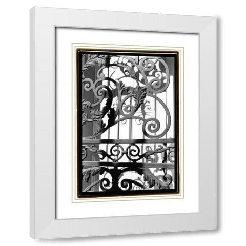 Wrought Iron Elegance II White Modern Wood Framed Art Print with Double Matting by DeNardo, Laura