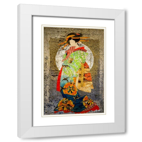 Entertainer II White Modern Wood Framed Art Print with Double Matting by Butler, John