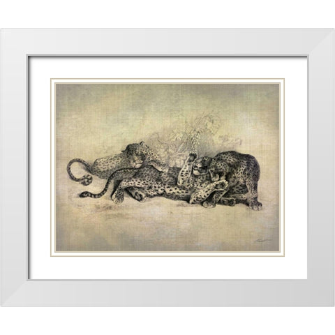 Big Cats I White Modern Wood Framed Art Print with Double Matting by Butler, John