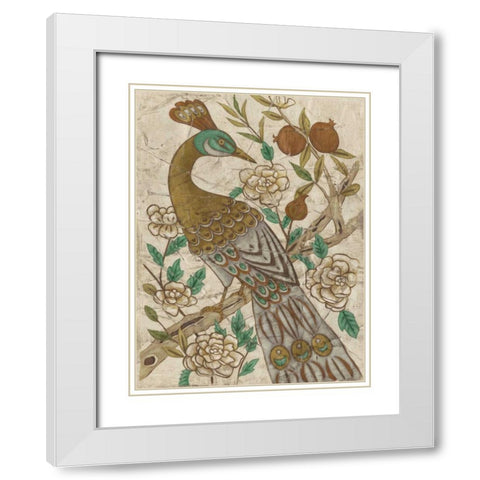 Chinoiserie Pheasant I White Modern Wood Framed Art Print with Double Matting by Zarris, Chariklia