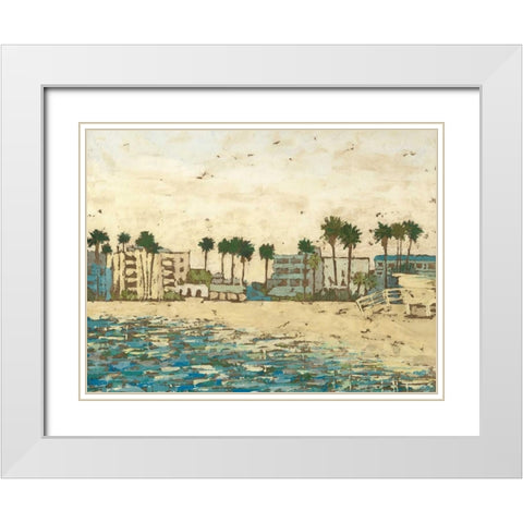 Beach Coast I White Modern Wood Framed Art Print with Double Matting by Meagher, Megan