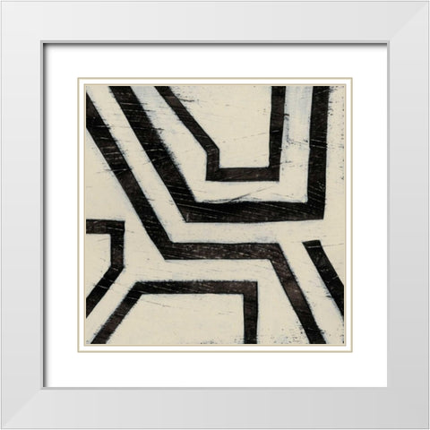 Hieroglyph III White Modern Wood Framed Art Print with Double Matting by Vess, June Erica