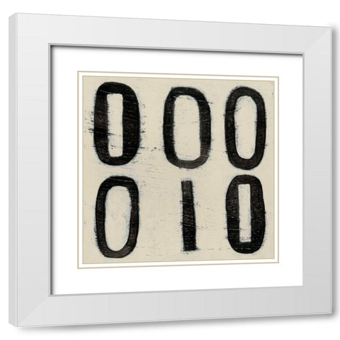 Hieroglyph V White Modern Wood Framed Art Print with Double Matting by Vess, June Erica