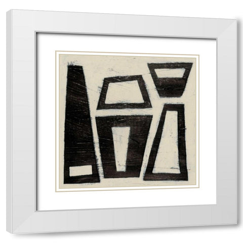 Hieroglyph VII White Modern Wood Framed Art Print with Double Matting by Vess, June Erica