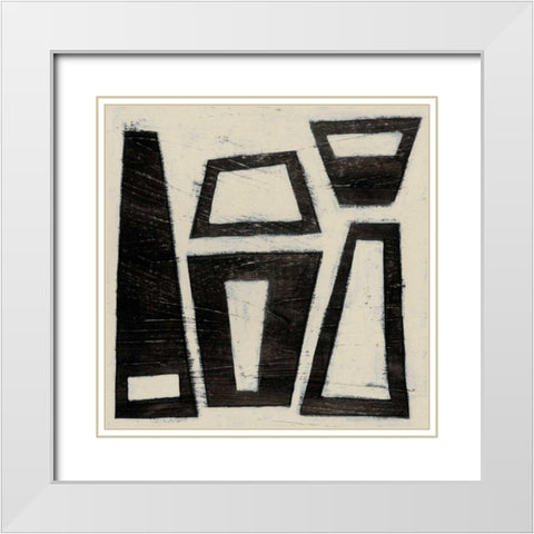 Hieroglyph VII White Modern Wood Framed Art Print with Double Matting by Vess, June Erica