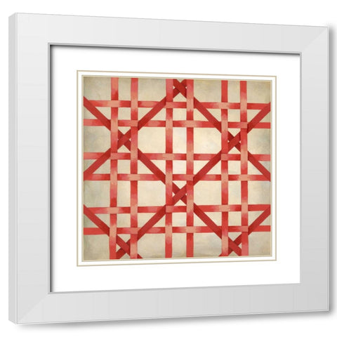 Woven Symmetry III White Modern Wood Framed Art Print with Double Matting by Zarris, Chariklia