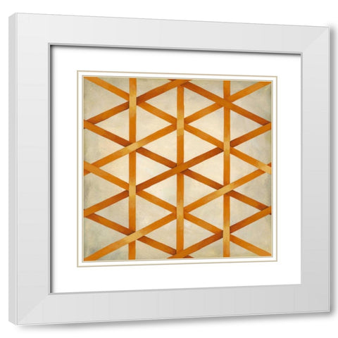 Woven Symmetry IV White Modern Wood Framed Art Print with Double Matting by Zarris, Chariklia