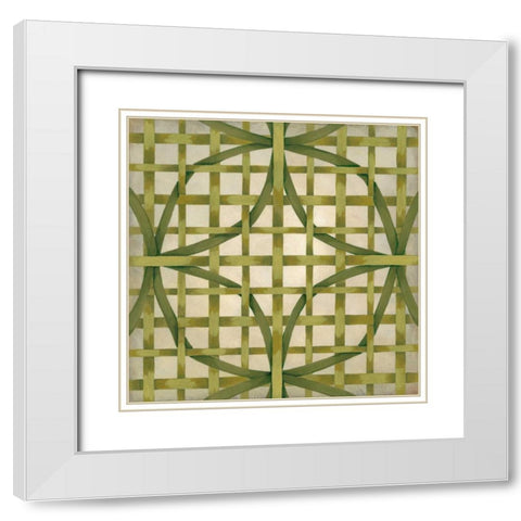 Woven Symmetry V White Modern Wood Framed Art Print with Double Matting by Zarris, Chariklia