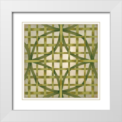 Woven Symmetry V White Modern Wood Framed Art Print with Double Matting by Zarris, Chariklia