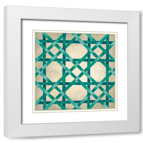 Woven Symmetry VI White Modern Wood Framed Art Print with Double Matting by Zarris, Chariklia