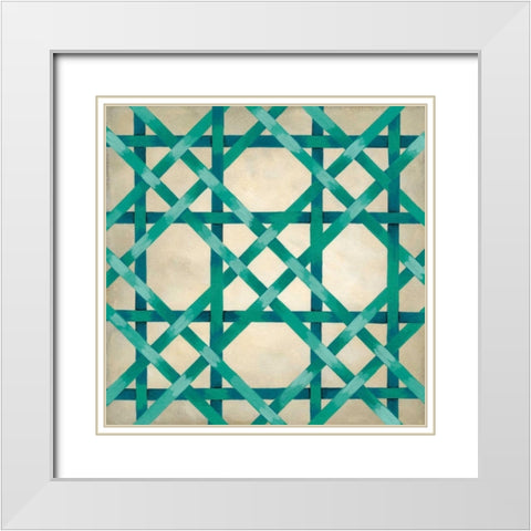 Woven Symmetry VI White Modern Wood Framed Art Print with Double Matting by Zarris, Chariklia