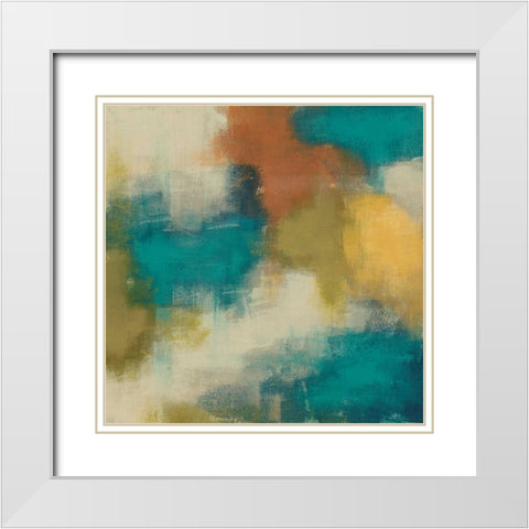 Blue Note I White Modern Wood Framed Art Print with Double Matting by Vess, June Erica