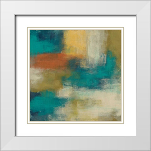 Blue Note II White Modern Wood Framed Art Print with Double Matting by Vess, June Erica