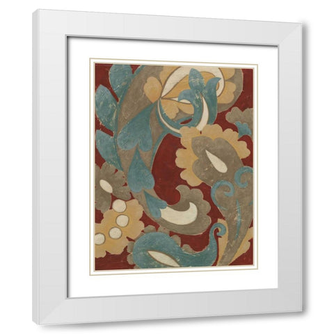 Provincial Paisley II White Modern Wood Framed Art Print with Double Matting by Zarris, Chariklia