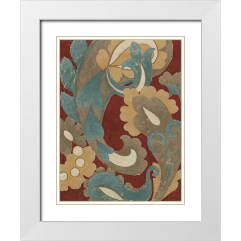 Provincial Paisley II White Modern Wood Framed Art Print with Double Matting by Zarris, Chariklia