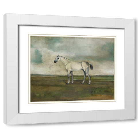 A Grey Hunter in a Landscape White Modern Wood Framed Art Print with Double Matting by McCavitt, Naomi