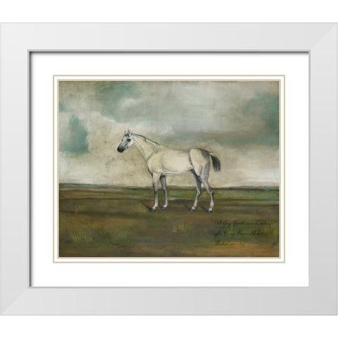 A Grey Hunter in a Landscape White Modern Wood Framed Art Print with Double Matting by McCavitt, Naomi
