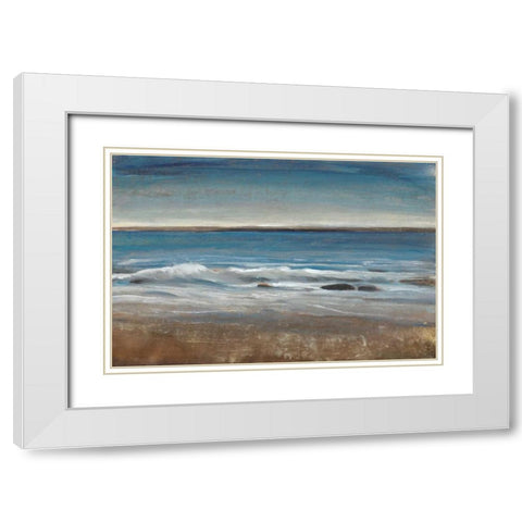 Ocean Light II White Modern Wood Framed Art Print with Double Matting by OToole, Tim