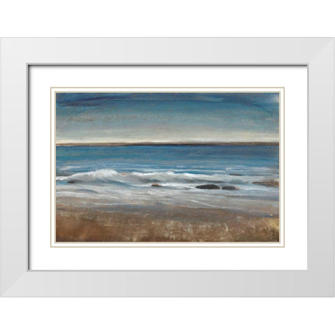 Ocean Light II White Modern Wood Framed Art Print with Double Matting by OToole, Tim