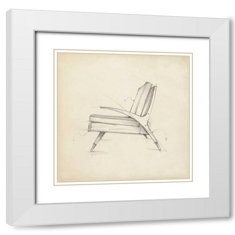 Mid Century Furniture Design II White Modern Wood Framed Art Print with Double Matting by Harper, Ethan