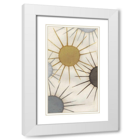Starburst Triptych I White Modern Wood Framed Art Print with Double Matting by Vess, June Erica