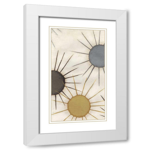 Starburst Triptych II White Modern Wood Framed Art Print with Double Matting by Vess, June Erica