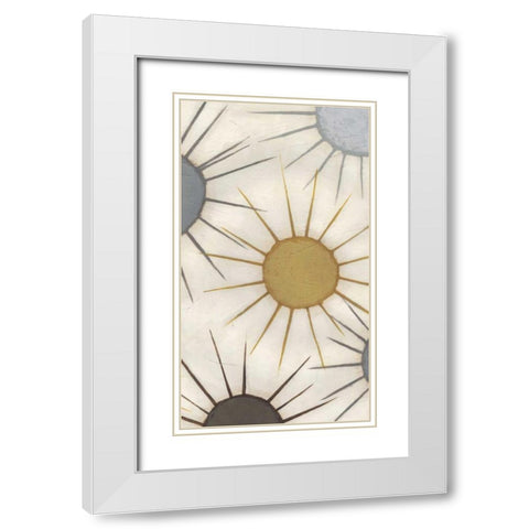 Starburst Triptych III White Modern Wood Framed Art Print with Double Matting by Vess, June Erica