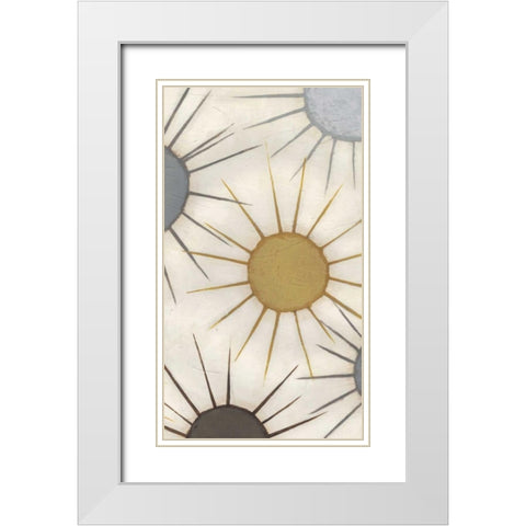 Starburst Triptych III White Modern Wood Framed Art Print with Double Matting by Vess, June Erica