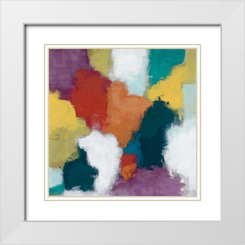 Color Cascade II White Modern Wood Framed Art Print with Double Matting by Vess, June Erica
