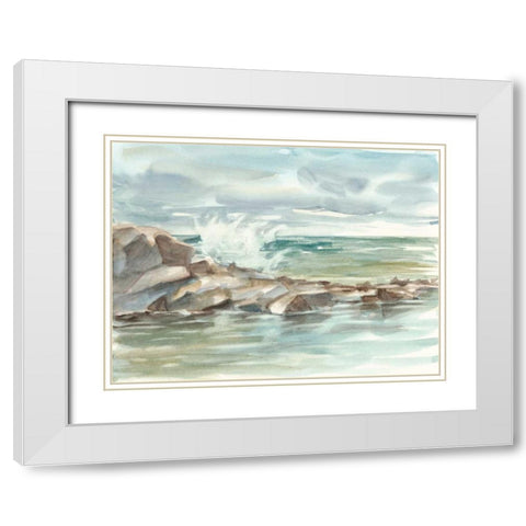 Coastal Watercolor IV White Modern Wood Framed Art Print with Double Matting by Harper, Ethan