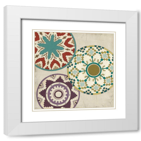 Basket Motif I White Modern Wood Framed Art Print with Double Matting by Vess, June Erica