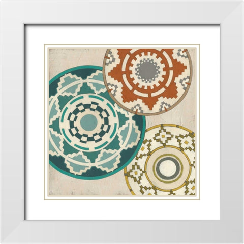 Basket Motif III White Modern Wood Framed Art Print with Double Matting by Vess, June Erica