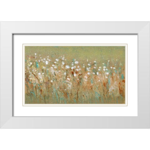 Meadow Blossoms I White Modern Wood Framed Art Print with Double Matting by OToole, Tim