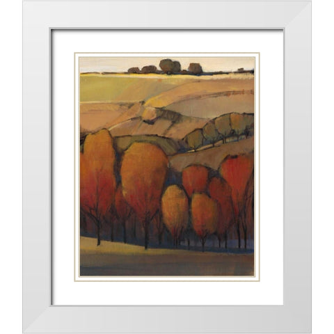 On the Ridge I White Modern Wood Framed Art Print with Double Matting by OToole, Tim