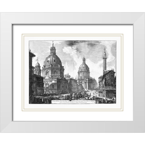 Veduta della du Chiese della Madonna White Modern Wood Framed Art Print with Double Matting by Piranesi