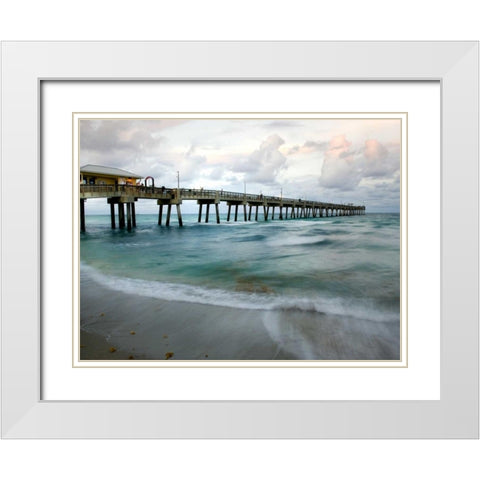 Slow Motion Ocean I White Modern Wood Framed Art Print with Double Matting by Head, Danny