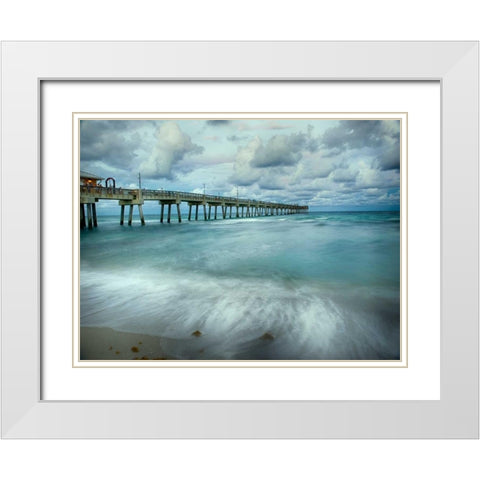 Slow Motion Ocean II White Modern Wood Framed Art Print with Double Matting by Head, Danny