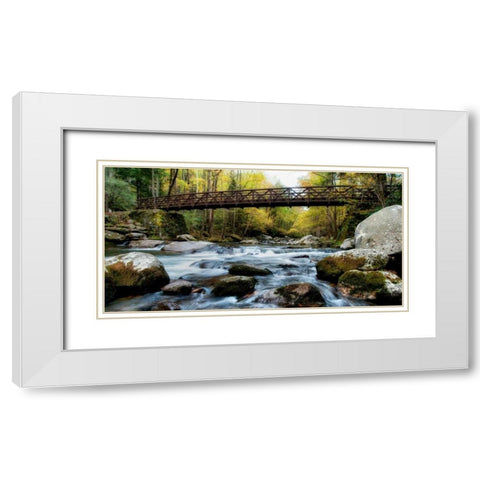 On the Rocks Panorama White Modern Wood Framed Art Print with Double Matting by Head, Danny