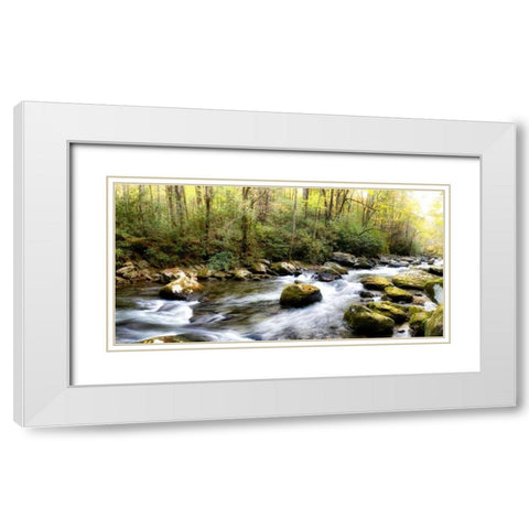 Riverside Panorama White Modern Wood Framed Art Print with Double Matting by Head, Danny