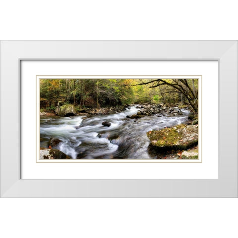 Tremont Panorama I White Modern Wood Framed Art Print with Double Matting by Head, Danny