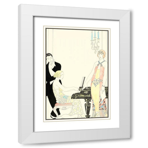 Arte Deco Fashion I White Modern Wood Framed Art Print with Double Matting by Unknown