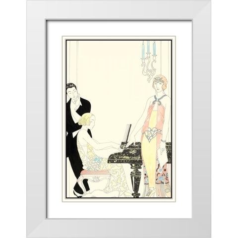 Arte Deco Fashion I White Modern Wood Framed Art Print with Double Matting by Unknown
